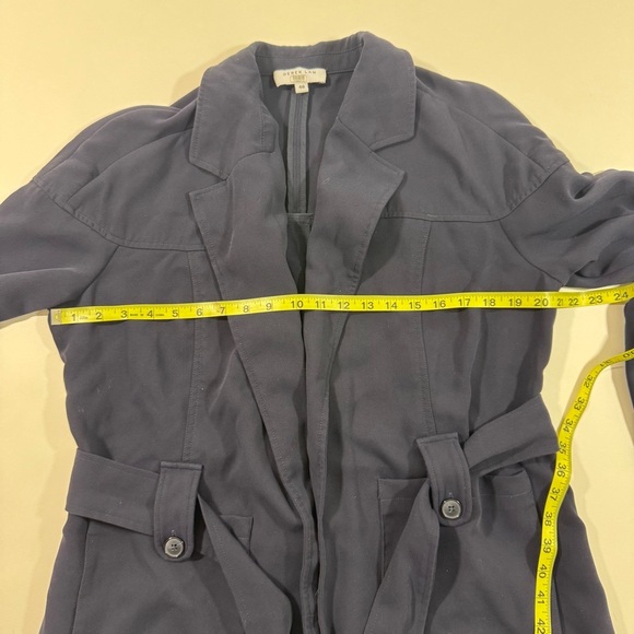 Derek Lam Crepe Belted Jacket Blue size 48 Large - Picture 5 of 6